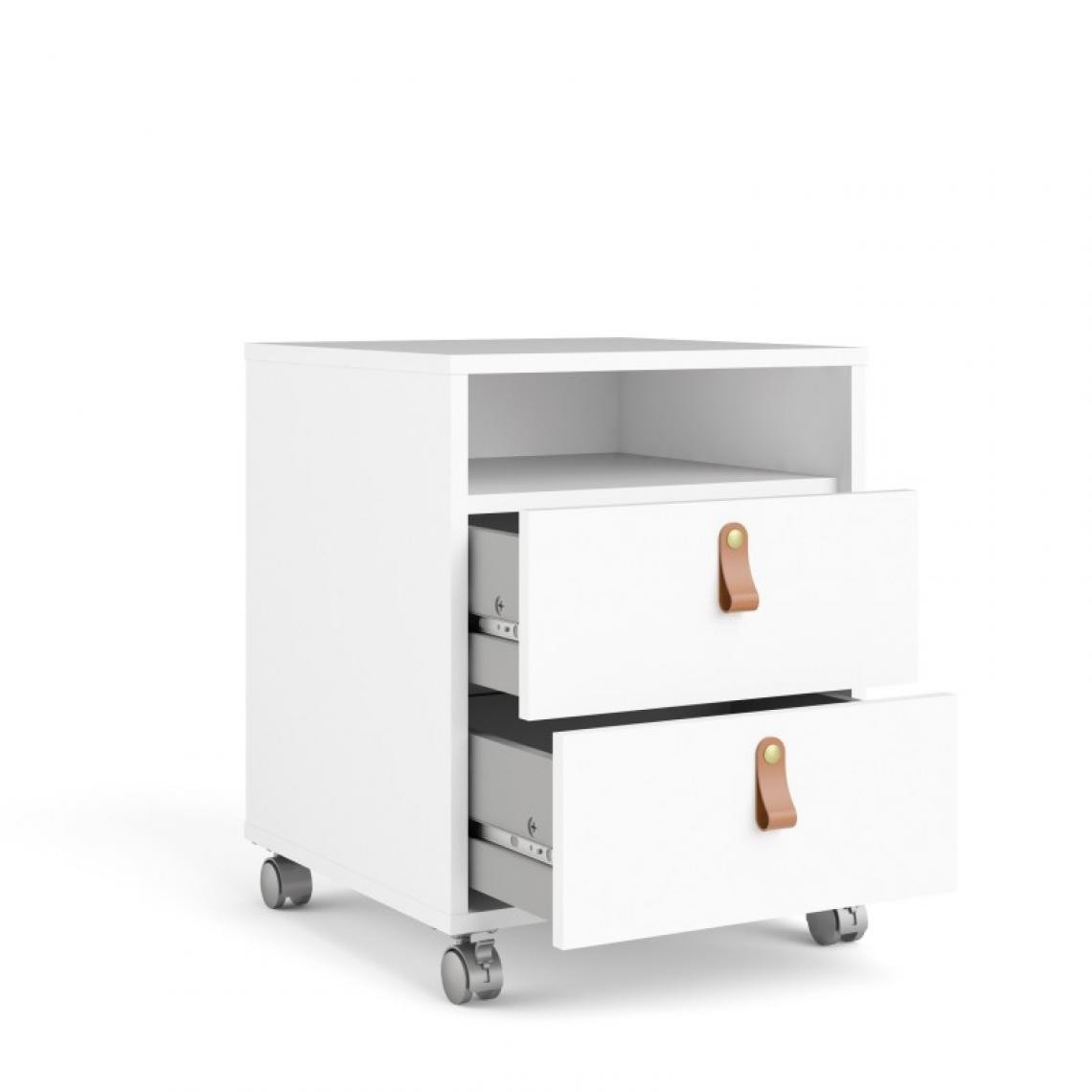 Webmarketpoint - Caisson à tiroirs blanc avec roulettes et compartiment ouvert cm 40 x 40 x 50 h - Bureaux