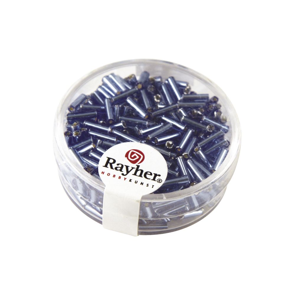 Rayher - Perle Rocaille tube garniture argentée Bleu clair 15 g - Rayher - Perles