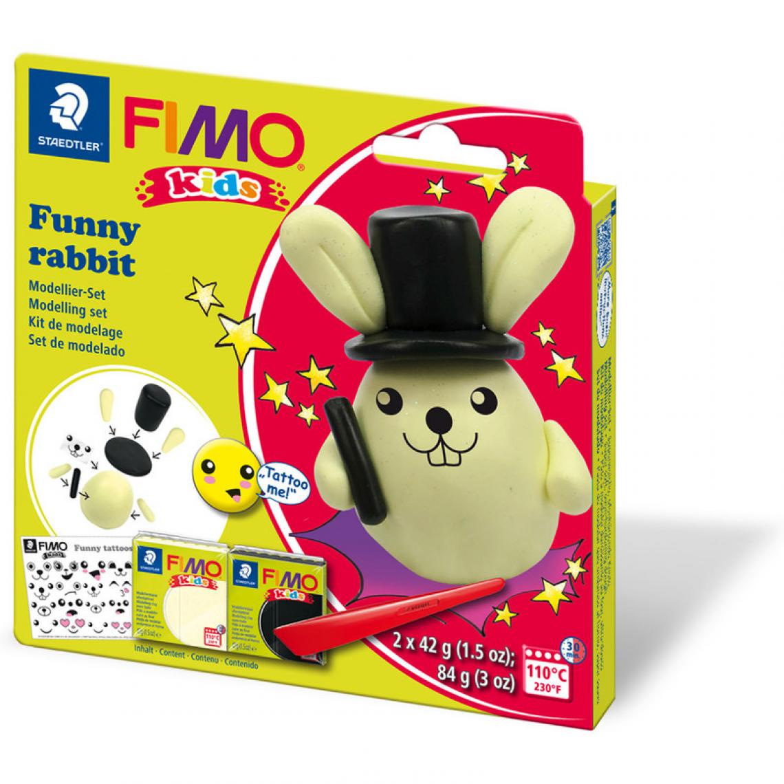 Fimo - FIMO Kit de modelage kids 'Funny rabbit', blister () - Modelage