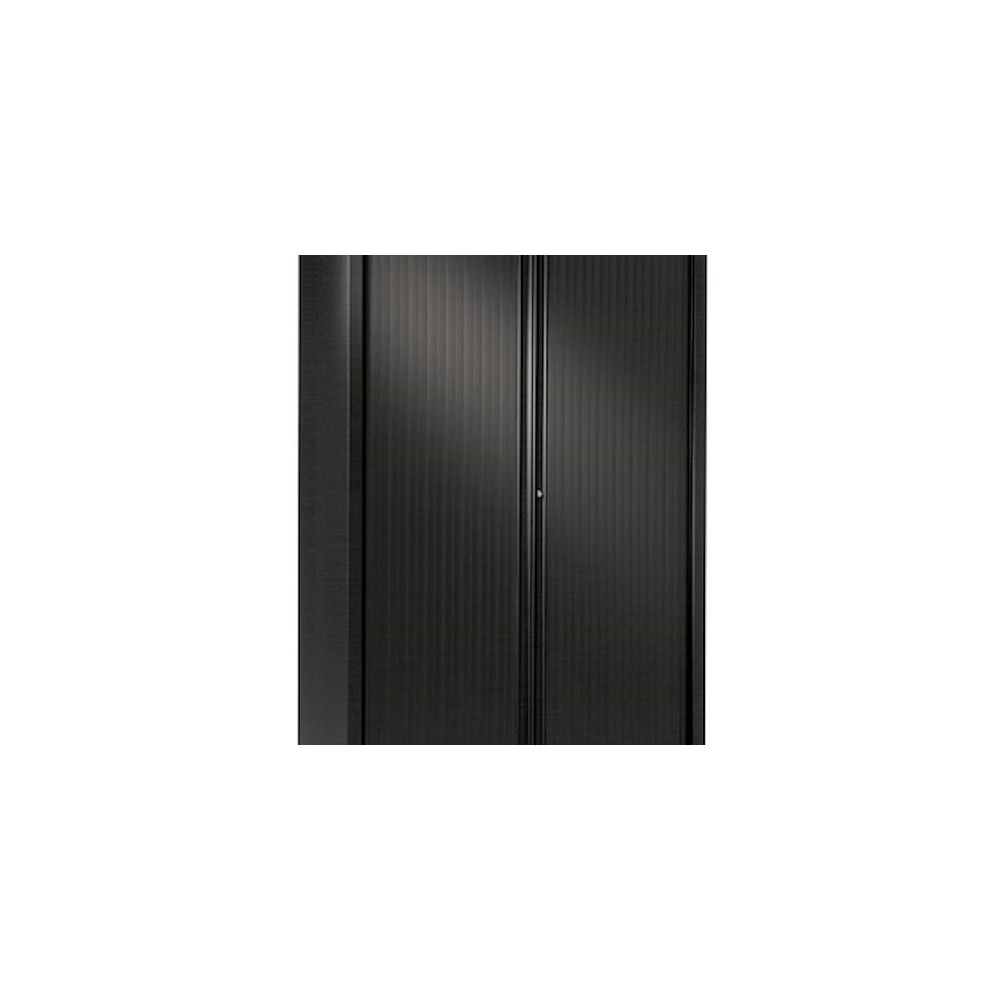Vinco - Armoire haute à rideaux monoblocs Eco-conçues 198 x 120 cm noir-noir - Bureaux