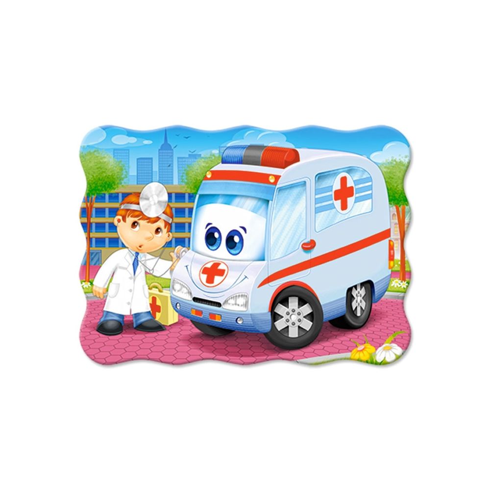 Castorland - Puzzle 30 pièces : Ambulance et docteur - Animaux
