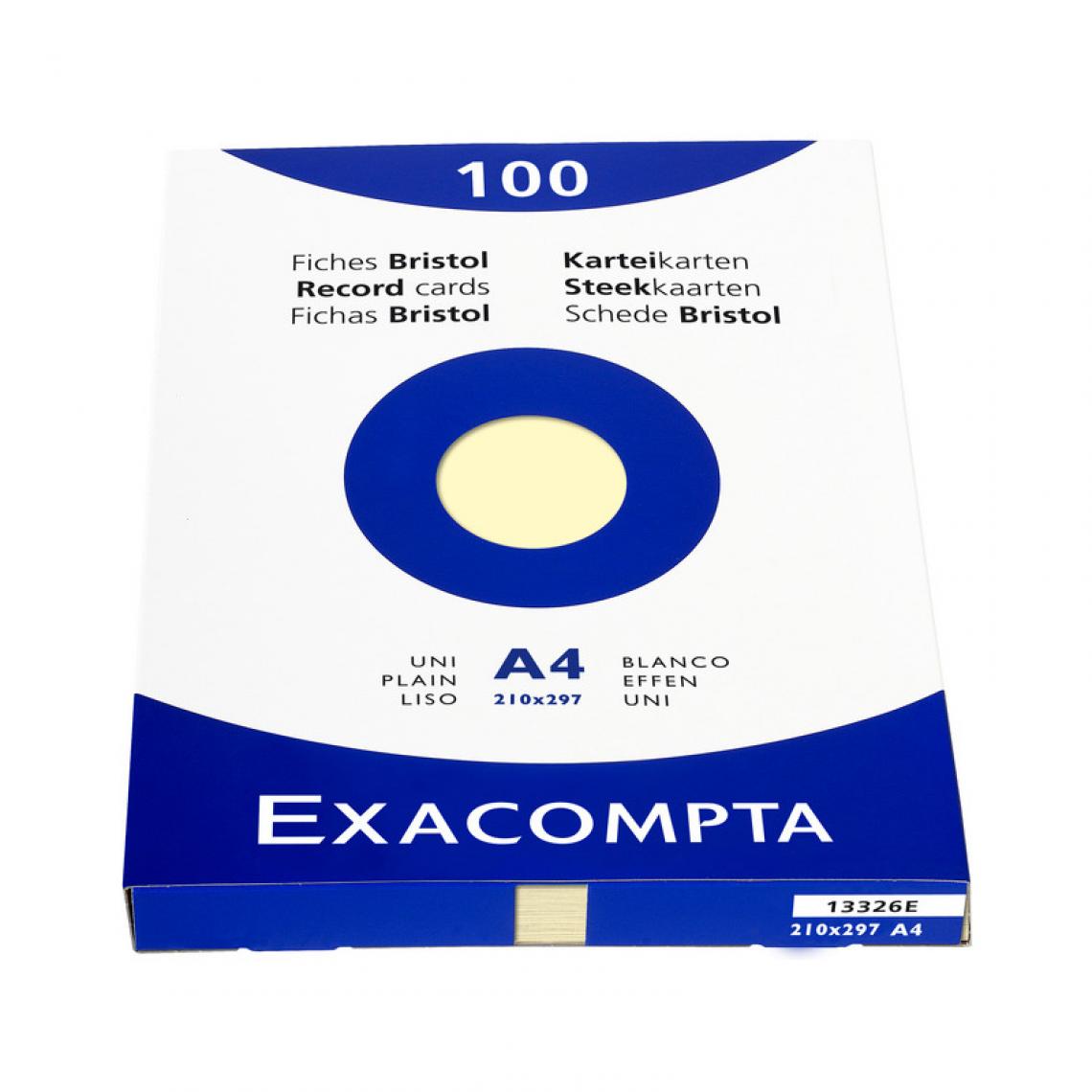 Exacompta - EXACOMPTA Fiches bristol, A4, uni, jaune () - Accessoires Bureau