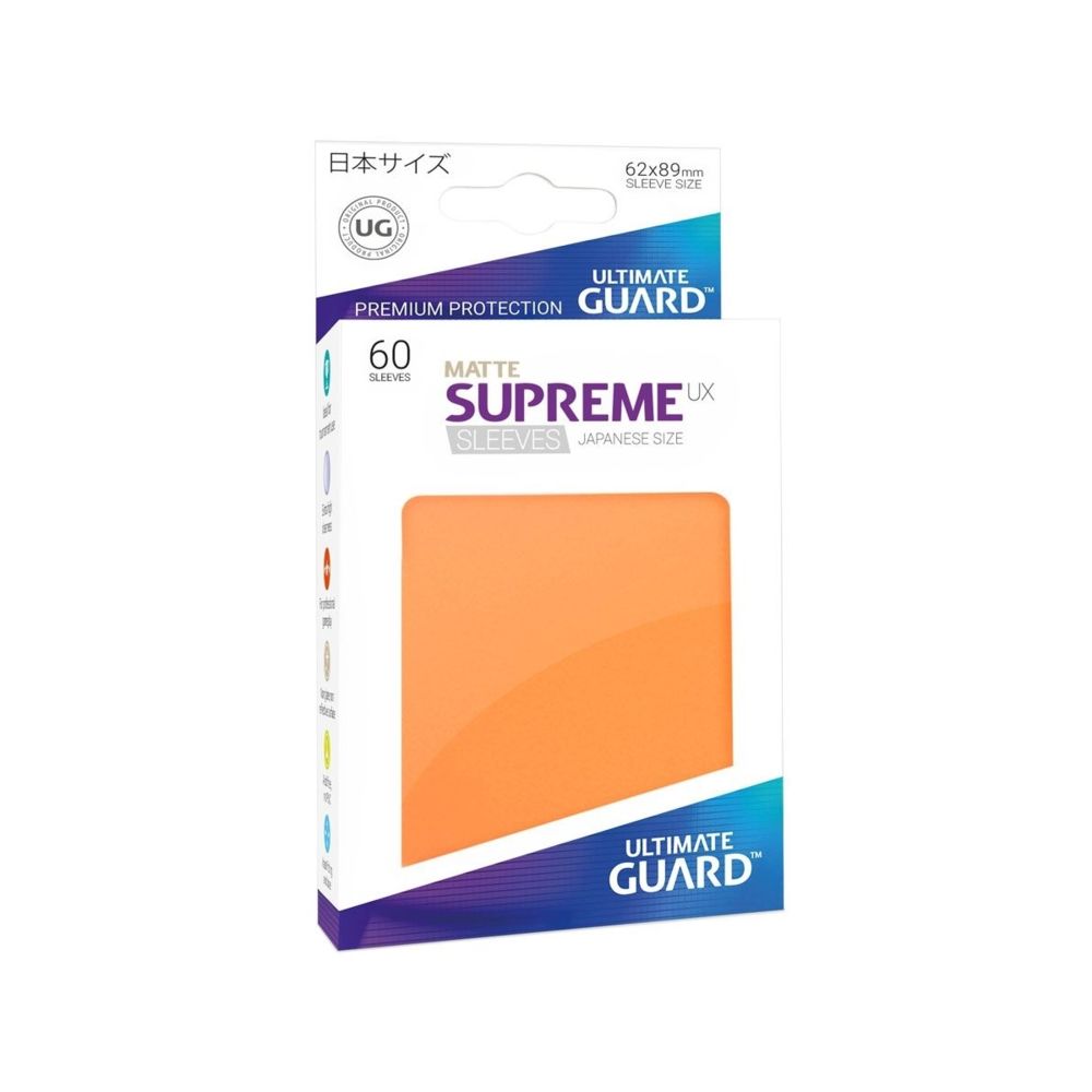 Ultimate Guard - Ultimate Guard - 60 pochettes Supreme UX Sleeves format japonais Orange Mat - Jeux de cartes