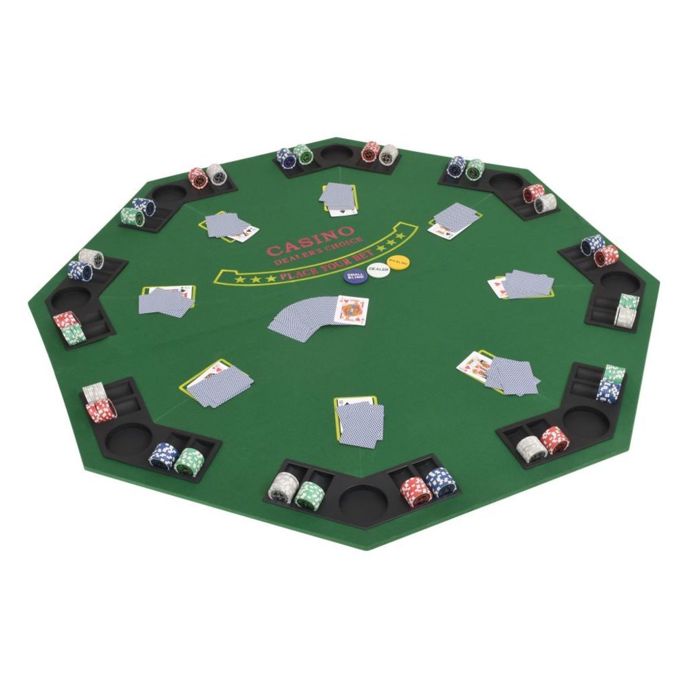 marque generique - Superbe Tables categorie Nairobi Dessus de table de poker pour 8 joueurs 2 plis Octogonal Vert - Tables