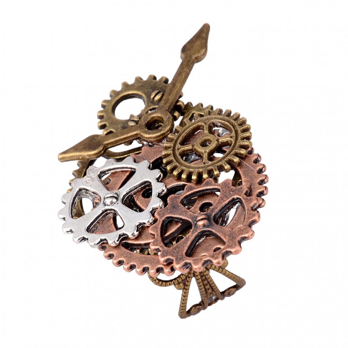 marque generique - Steampunk Montre Partie Gears Ring Anneaux De Cuivre Antique Bijoux Doré + Argent - Perles