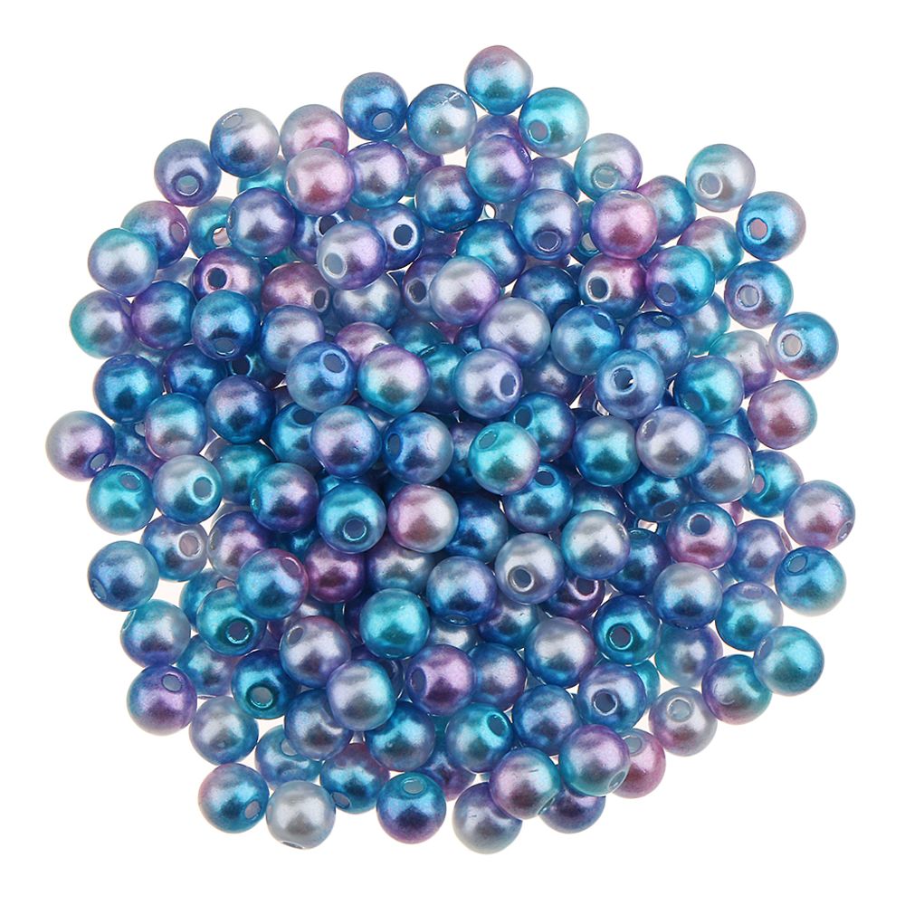 marque generique - 400Pcs 4mm Coloré Imitation Perle ABS Plastique DIY Lâche Perles Couleur Foncé - Perles