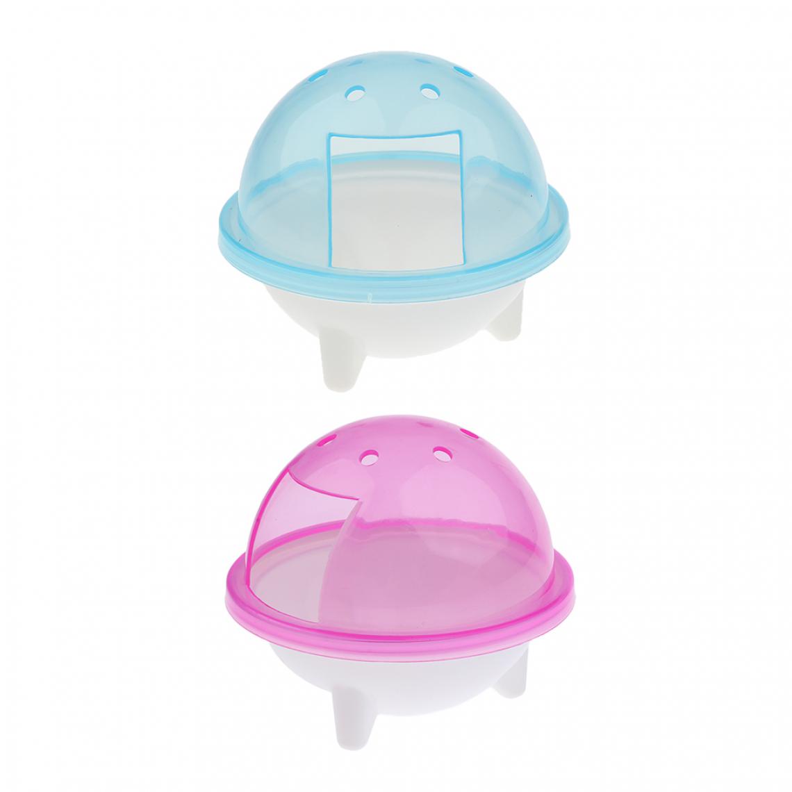 marque generique - 2 Pcs Salle de Bains Plastique Respirant Douche Boîte pour Hamster Chinchilla Lapin Petit Animal Compagnie Bleu + Rose - Kits créatifs