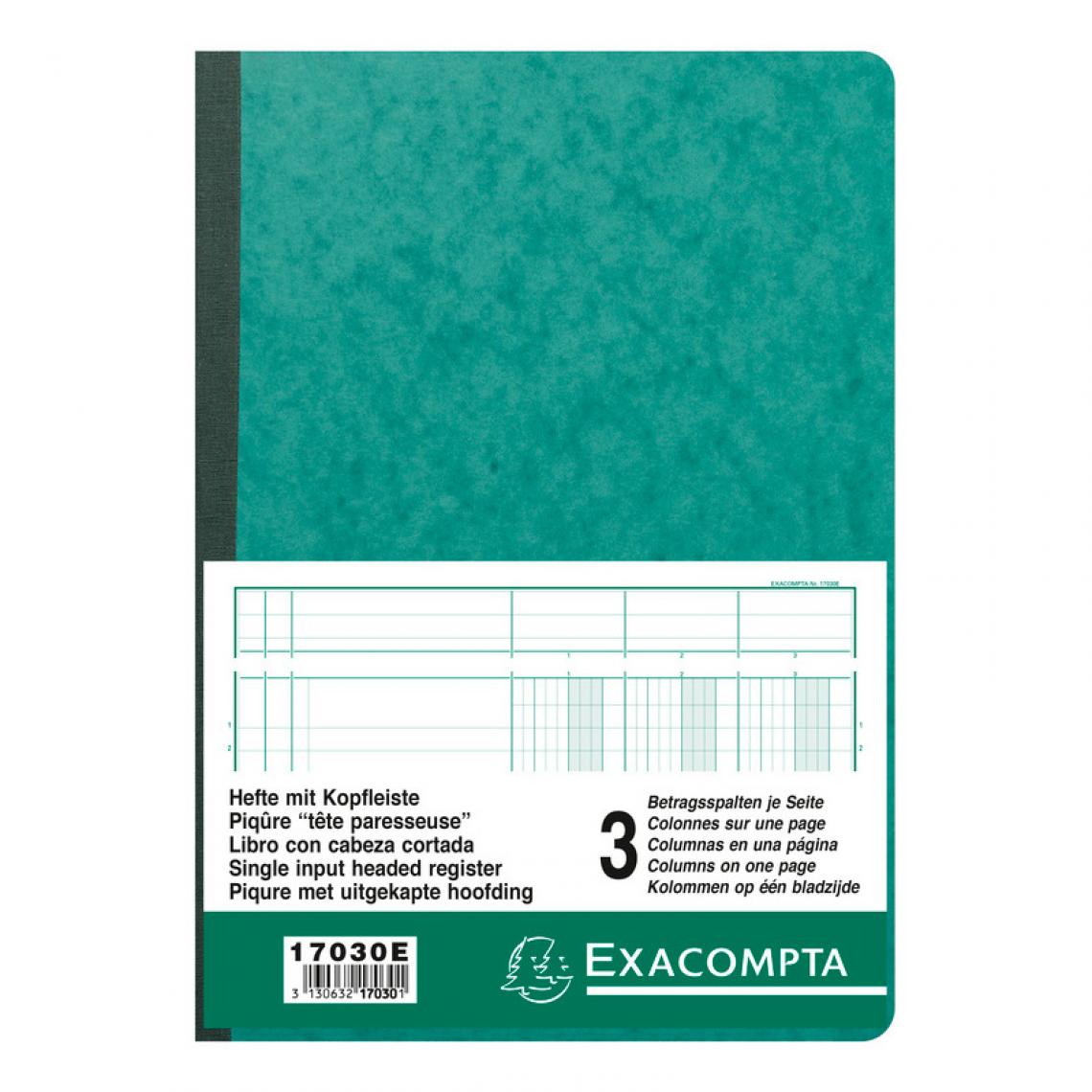 Exacompta - EXACOMPTA Piqûre tête paresseuse, 3 colonnes sur 1 page () - Accessoires Bureau