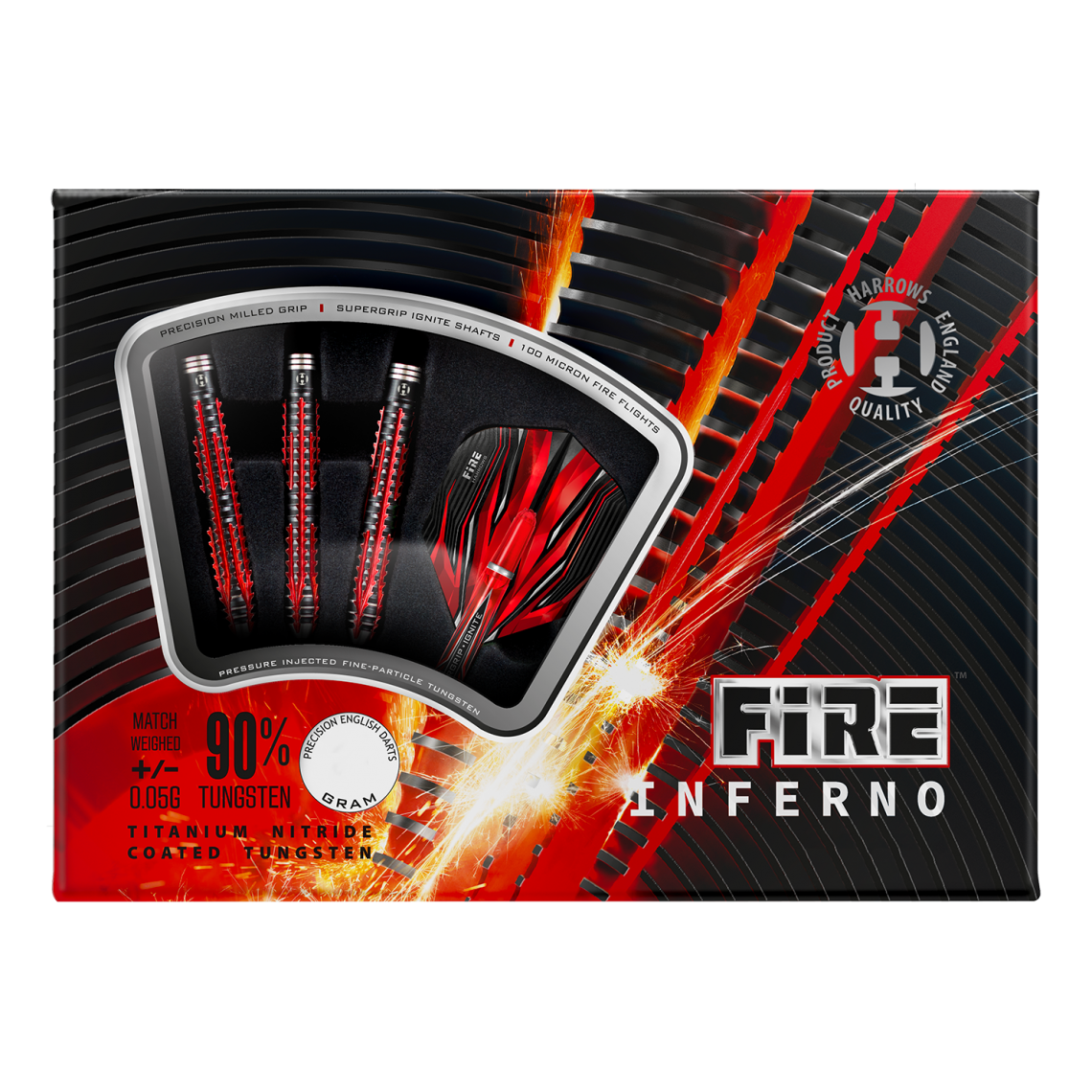 Harrows - Fléchettes HARROWS Fire Inferno 18GR 90% Tungstène pointe nylon - Fléchettes