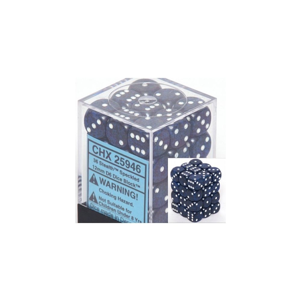 Chessex - Chessex Dice d6 Sets: Stealth Speckled - 12mm Six Sided Die (36) Block of Dice - Carte à collectionner