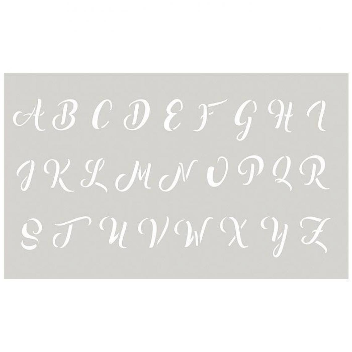 Graines Creatives - Pochoir 12 x 20 cm - Alphabet majuscule n°3 - Accessoires Bureau
