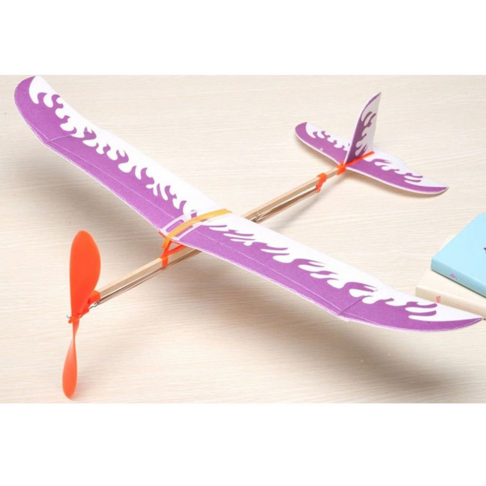 marque generique - Lancement D'un Modèle D'avion D'avion D'assemblage Bricolage Propulsé Par Une Bande De Caoutchouc Violet - Accessoires maquettes