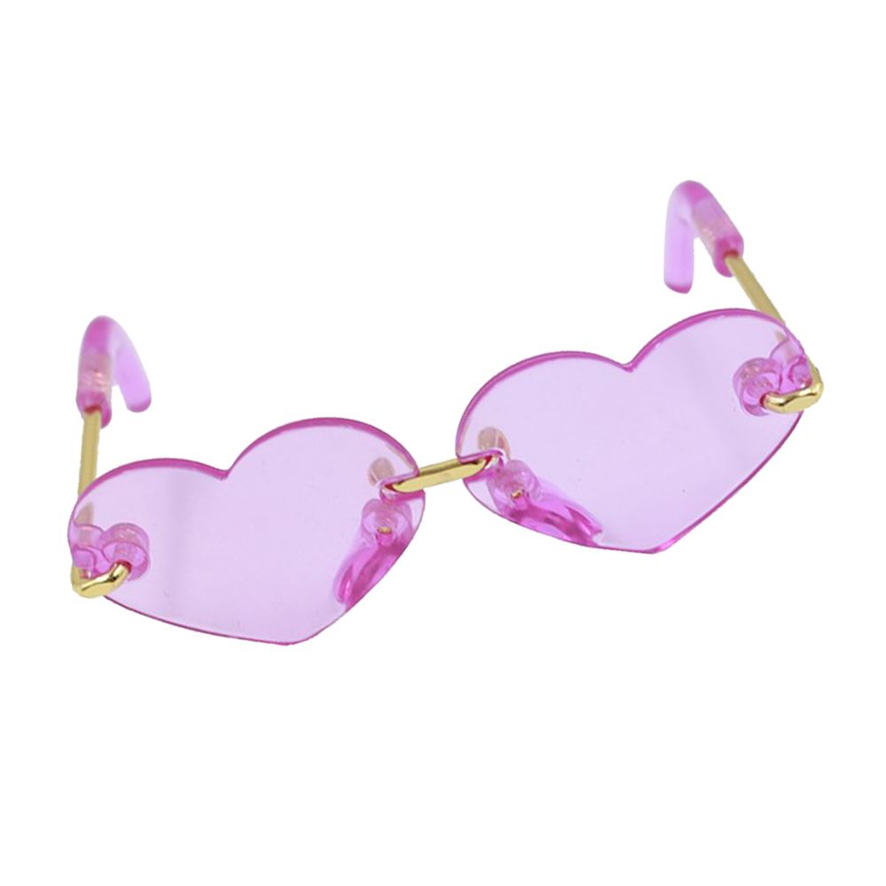 marque generique - lunettes de soleil à la mode lunettes en forme de coeur pour poupées blythe 12 pouces rose - Poupons