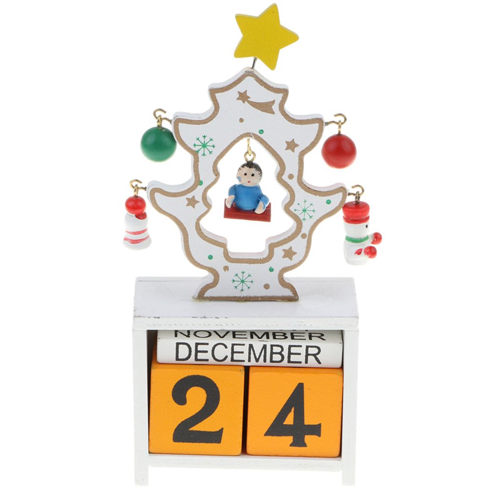 marque generique - Calendrier de l'avent de Noël en bois avec blocs de chiffres Home Table Decor White - Jeux d'éveil