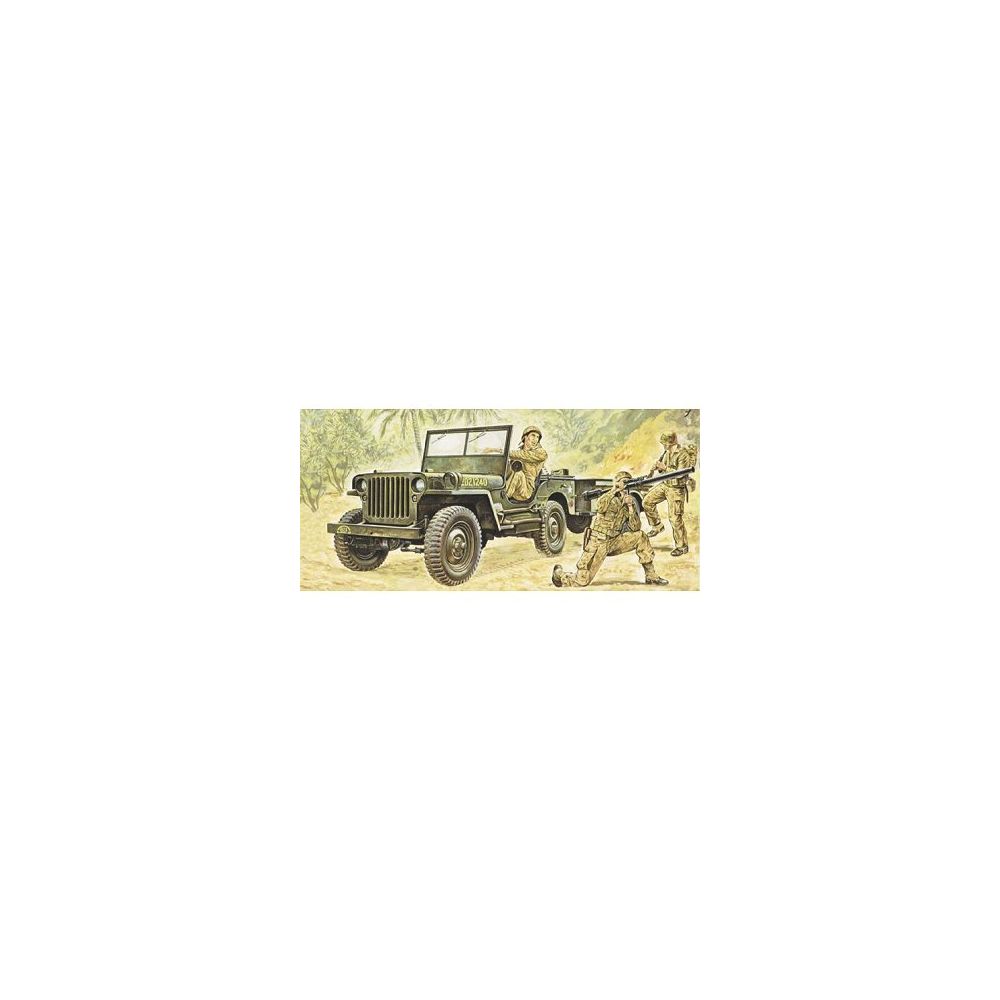 Italeri - Maquette Jeep Willys avec remorque - Voitures