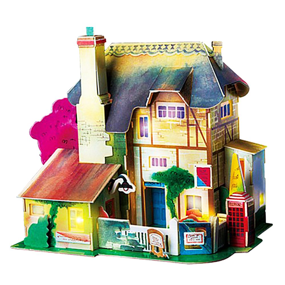 marque generique - Diy Kit Maison de Poupée Miniature Dollhouse en Bois Mini Villa avec Meubles Cadeau - Poupées