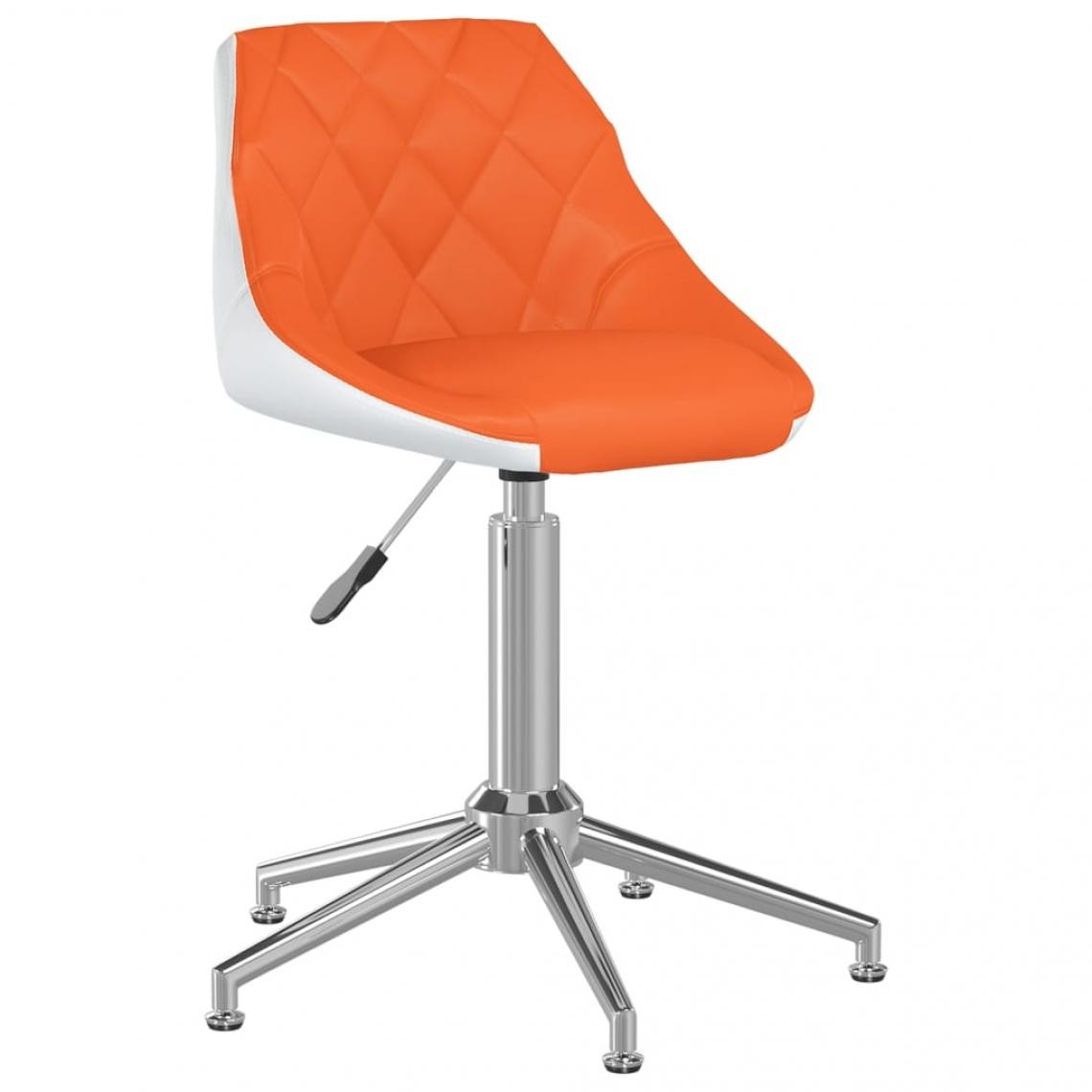 Vidaxl - vidaXL Chaise de bureau pivotante Orange et blanc Similicuir - Bureaux