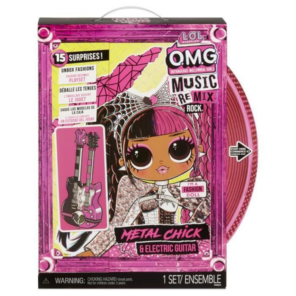 Lol Surprise - L.O.L. Surprise Poupee OMG Remix Rock- Metal Chick and Electric Guitar - 577577EUC - Poupee mannequin 24cm - Poupées