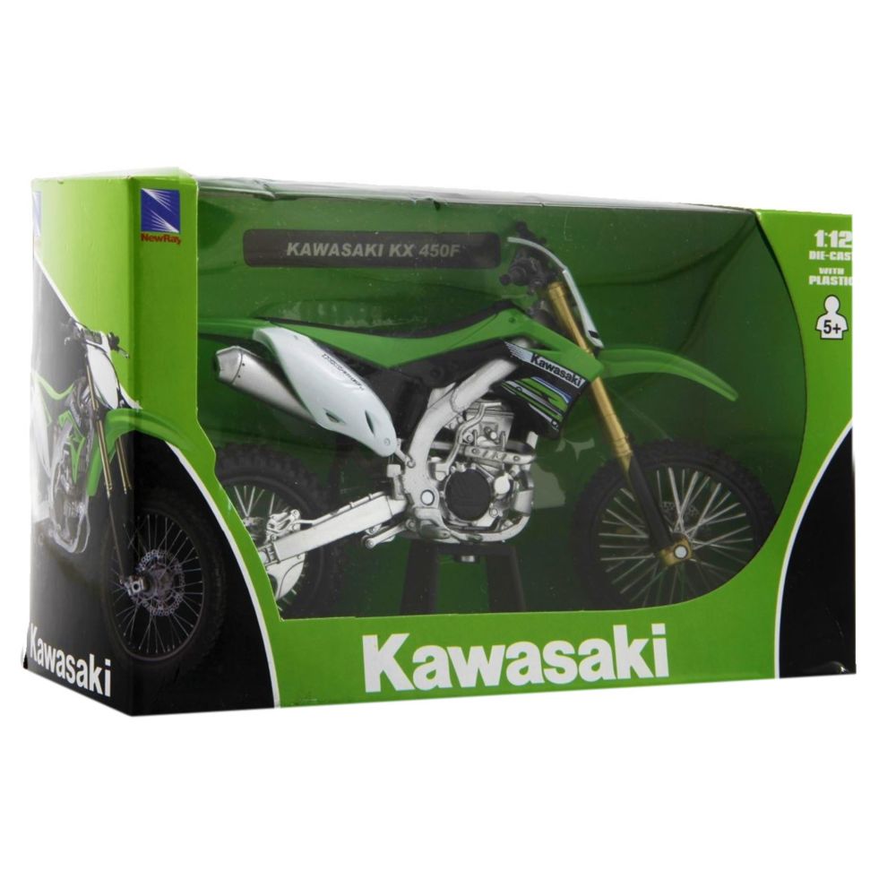 New Ray - Modèle réduit : Moto Kawasaki KX450F : Échelle 1/12 - Voitures