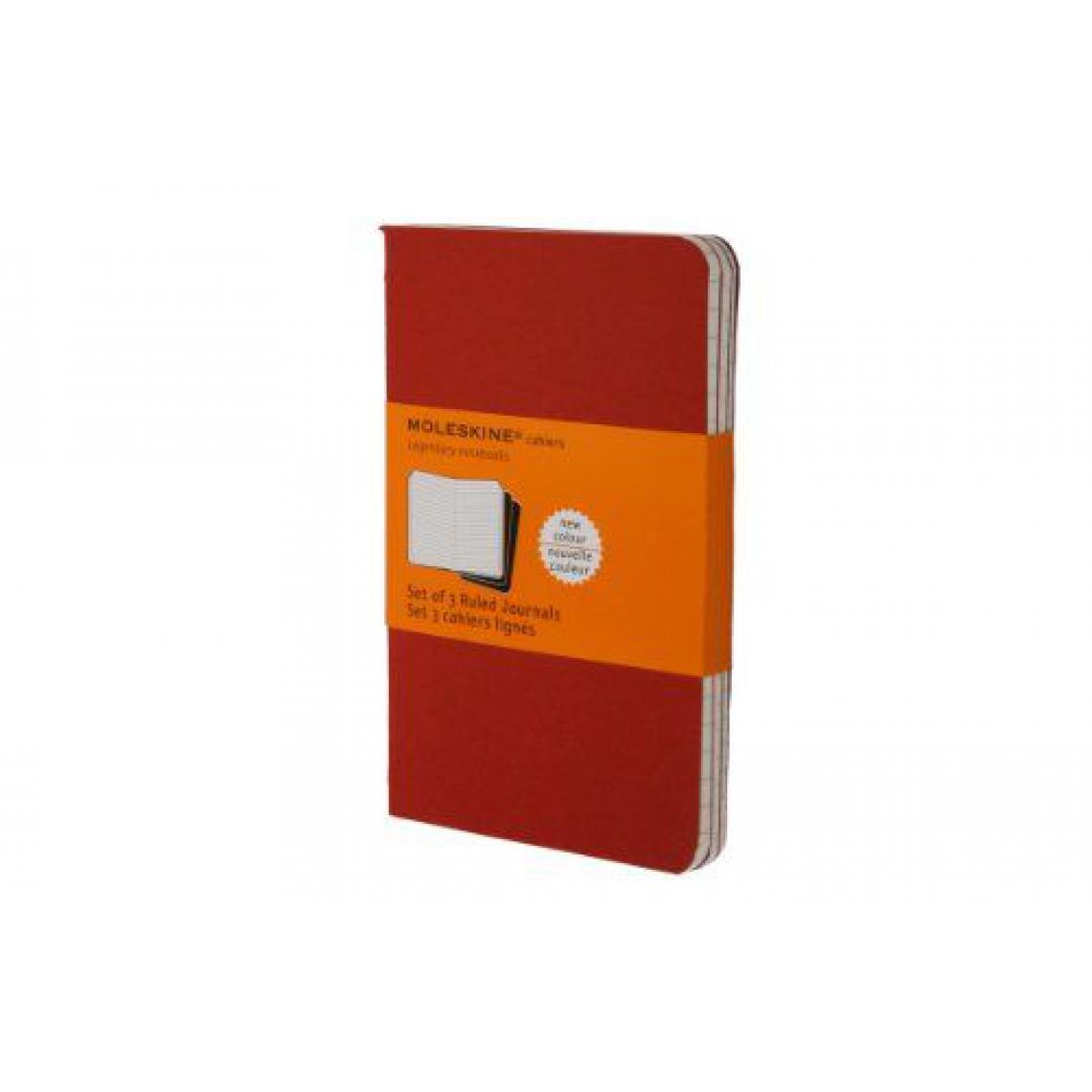 Moleskine - Moleskine Set de 3 cahiers lignés Format de poche Couverture souple 9 x 14 cm Rouge - Accessoires Bureau
