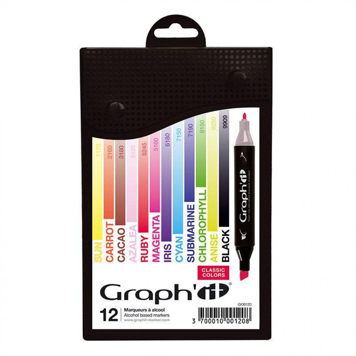 Graph It - Set 12 marqueurs Graph'It - Classic colors - Accessoires Bureau