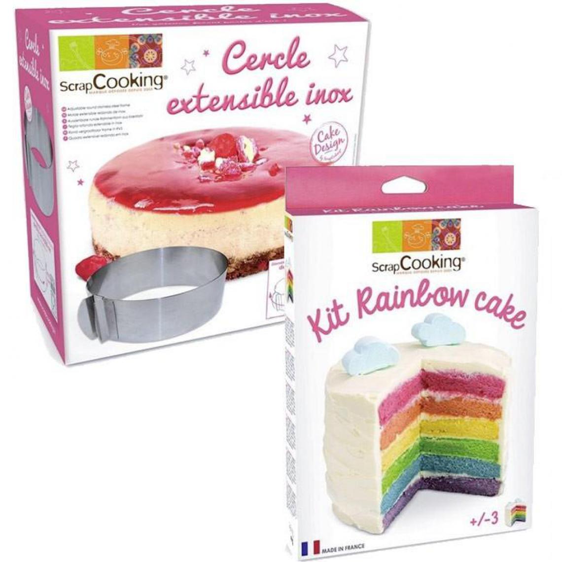 Scrapcooking - Kit Rainbow Cake + Cercle extensible inox - Kits créatifs