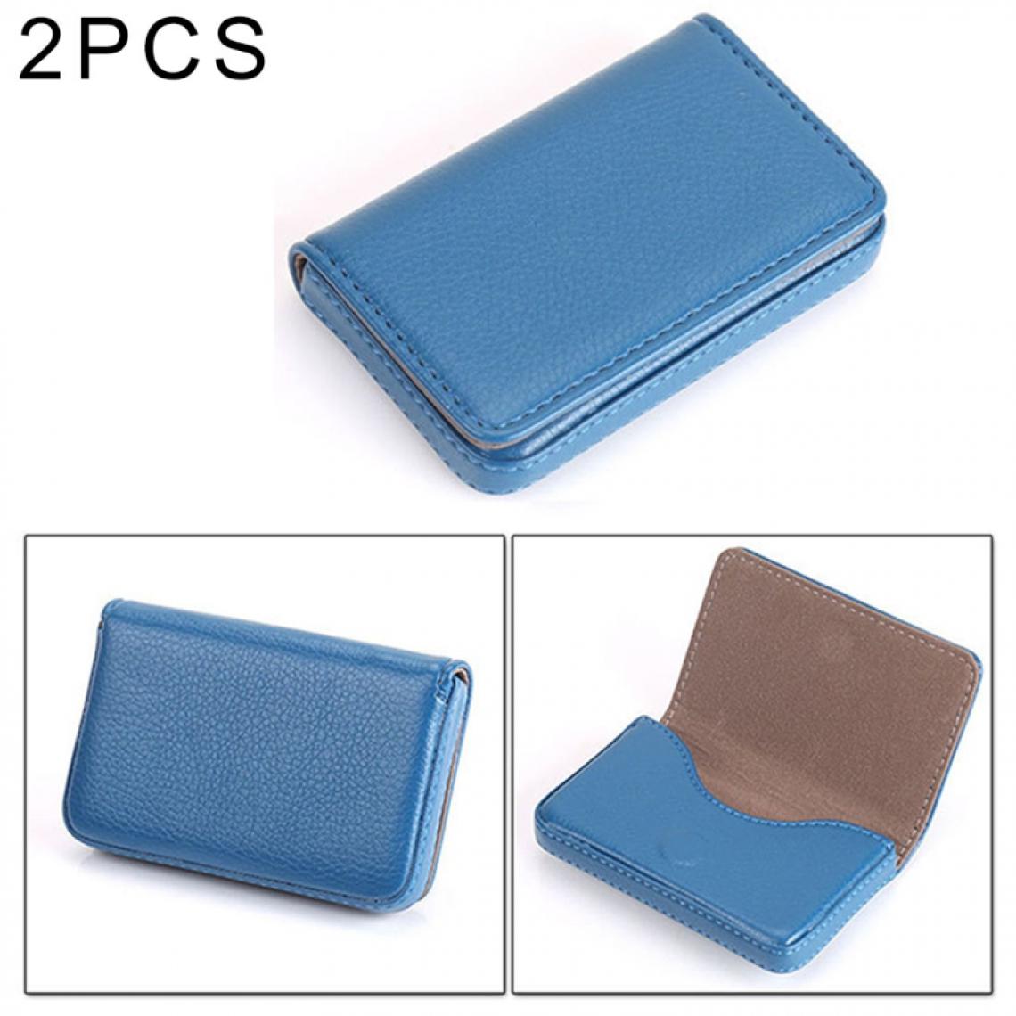 Wewoo - Porte-cartes bleu 2 PCS Premium PU étui en cuir avec fermeture magnétique, taille: 10 * 6.5 * 1.7cm - Accessoires Bureau