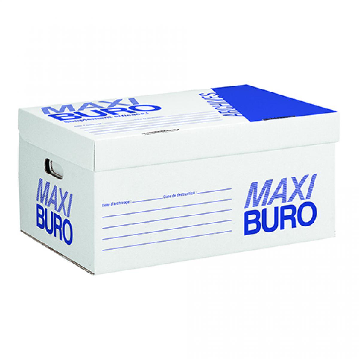 Maxiburo - Caisse à archives blanche Maxiburo H 27 x L 55 x P 36 cm - Lot de 10 - Accessoires Bureau