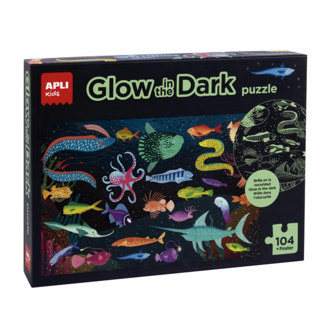 Apli Agipa - Puzzle Glow in the dark Ocean 104 pieces - Animaux