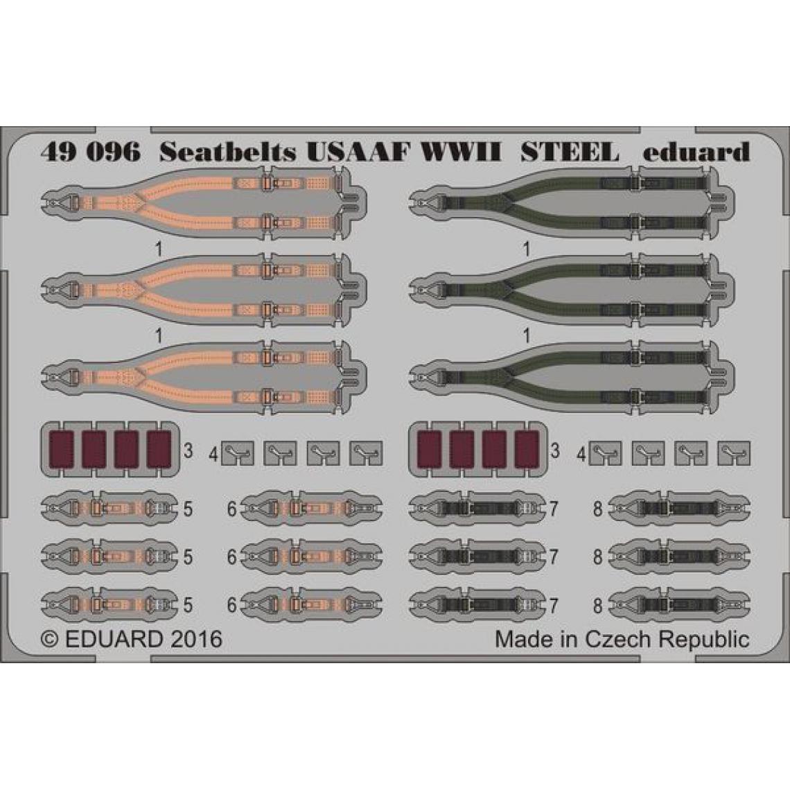 Eduard - Seatbelts USAAF WWII STEEL - 1:48e - Eduard Accessories - Accessoires et pièces