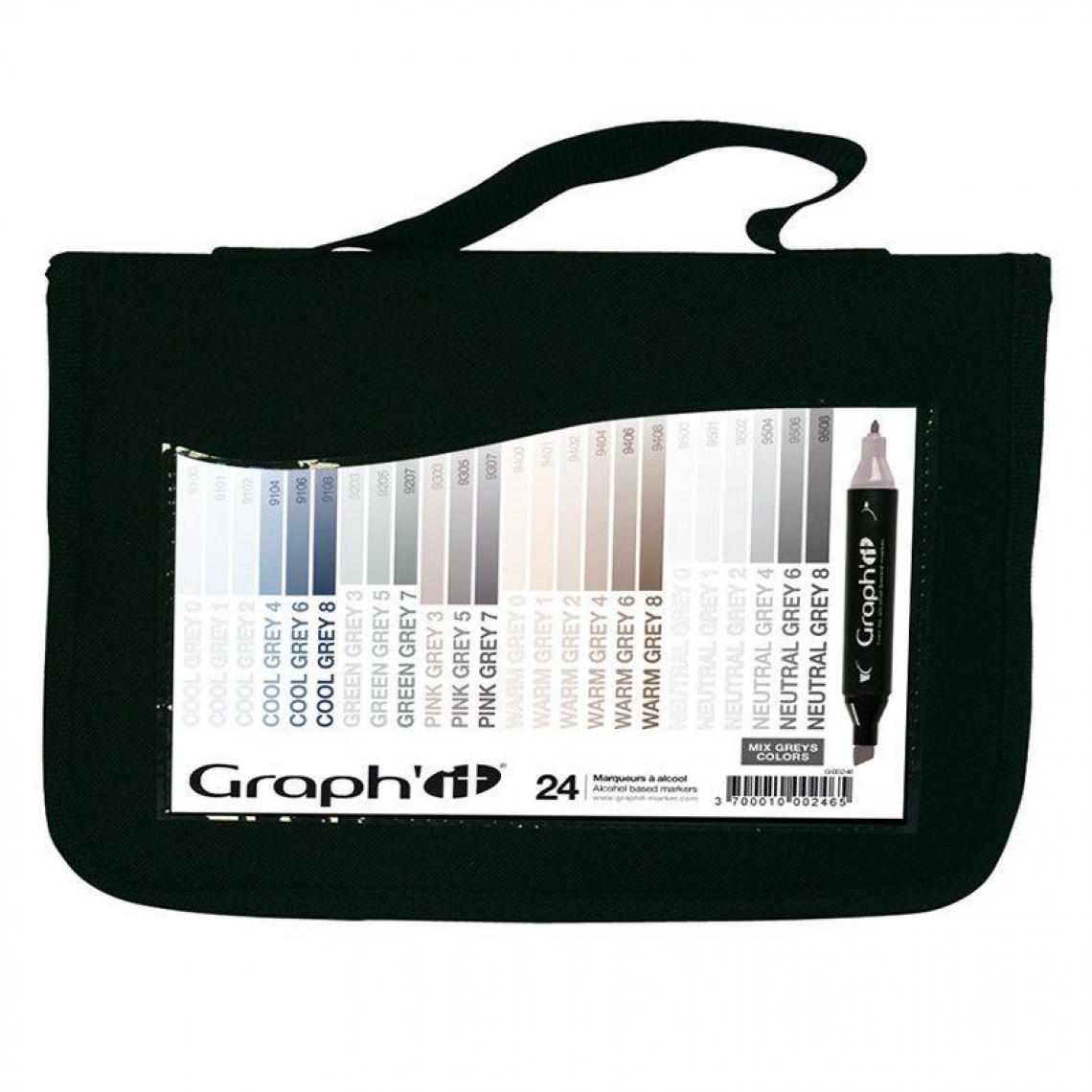 Graph It - Trousse 24 marqueurs Graph'It - Mix Greys - Accessoires Bureau