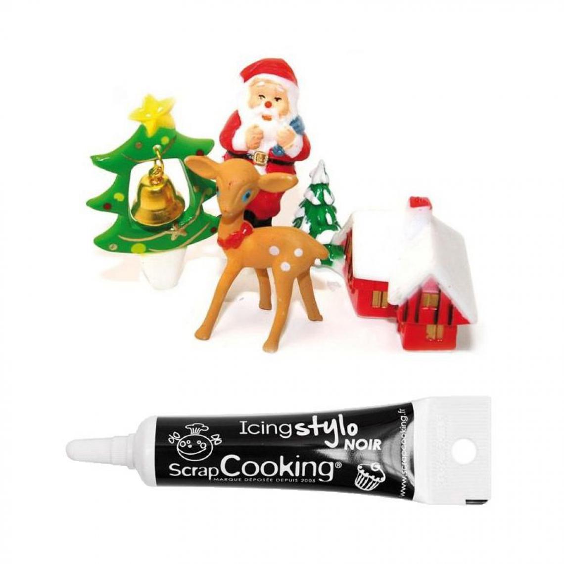 Scrapcooking - Décoration pour gâteaux de Noël + Stylo de glaçage noir - Kits créatifs