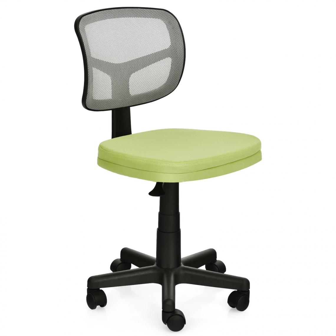 Decoshop26 - Chaise de bureau à roulettes sans accoudoirs hauteur réglable support en y avec housse amovible vert 20_0000367 - Bureaux