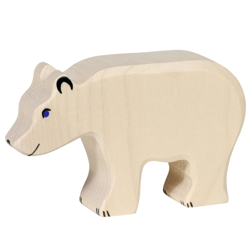 Holztiger - Figurine en bois Holztiger : Animaux de la Mer : Ours blanc - Animaux