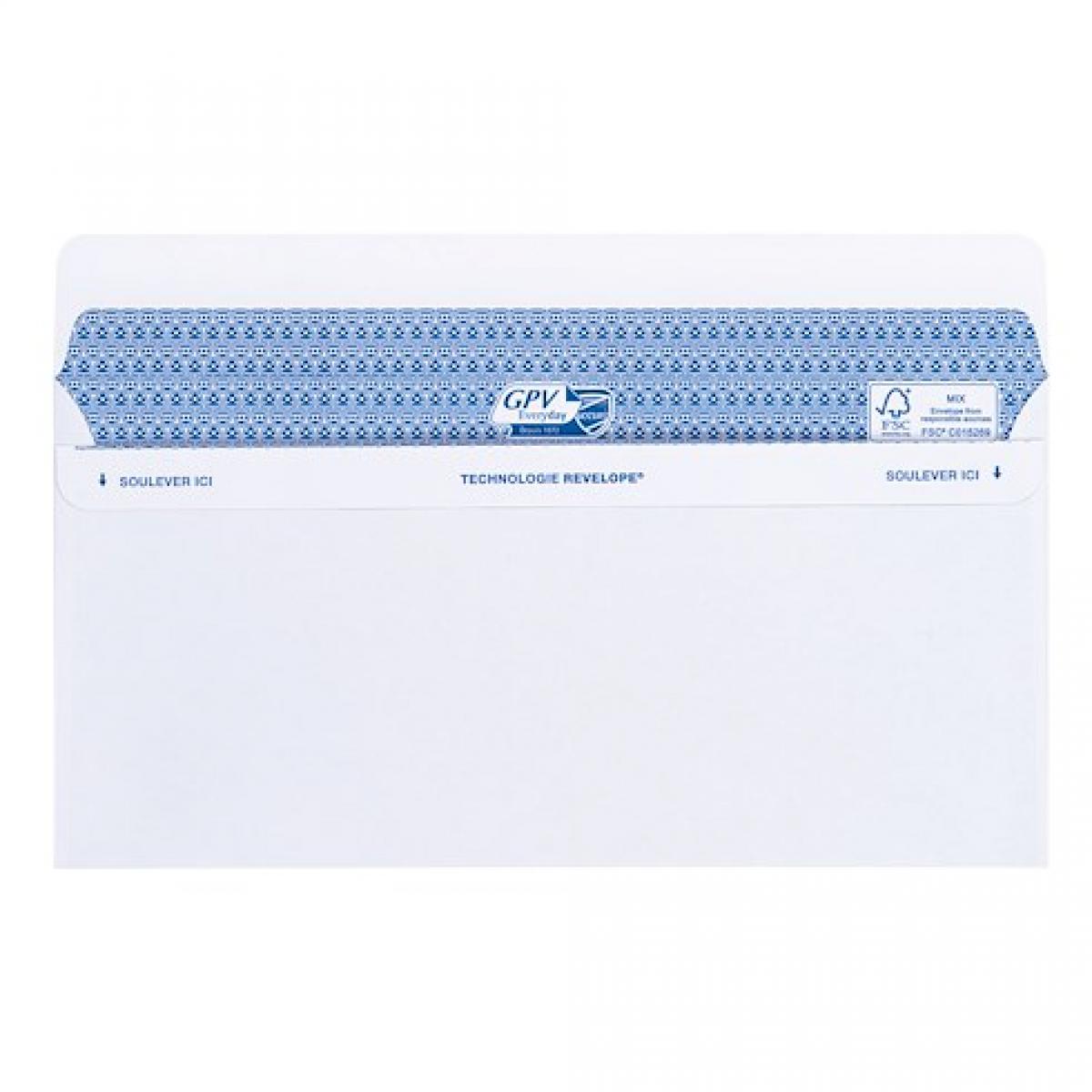 Gpvpacknpost - Enveloppe 112 x 225 mm Secure GPV 90 g avec fenêtre 45 x 100 mm blanche - Boîte de 100 - Accessoires Bureau