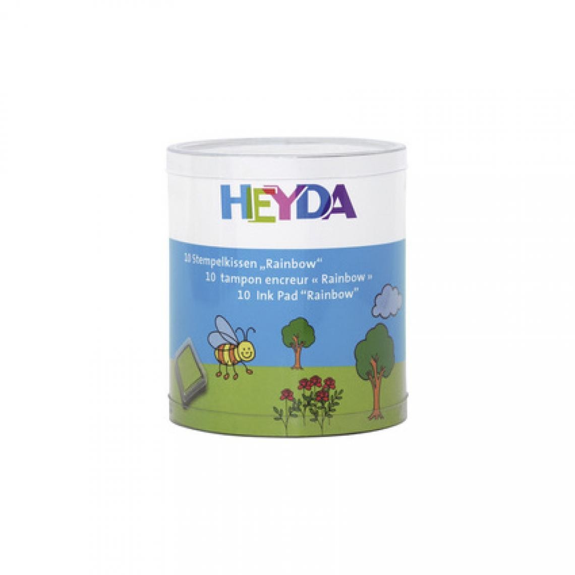 Heytec Heyco - HEYDA Set de tampons encreurs 'Rainbow', boîte transparente () - Bricolage et jardinage