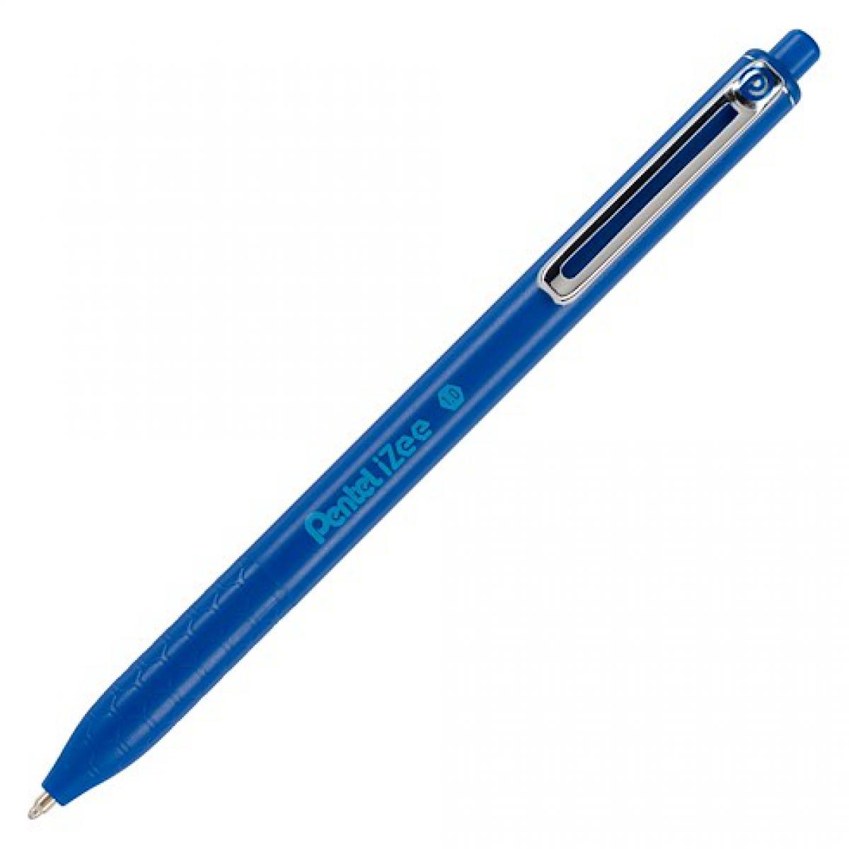 Pentel - Stylo bille Pentel IZEE rétractable pointe 1 mm - écriture large - bleu - Accessoires Bureau