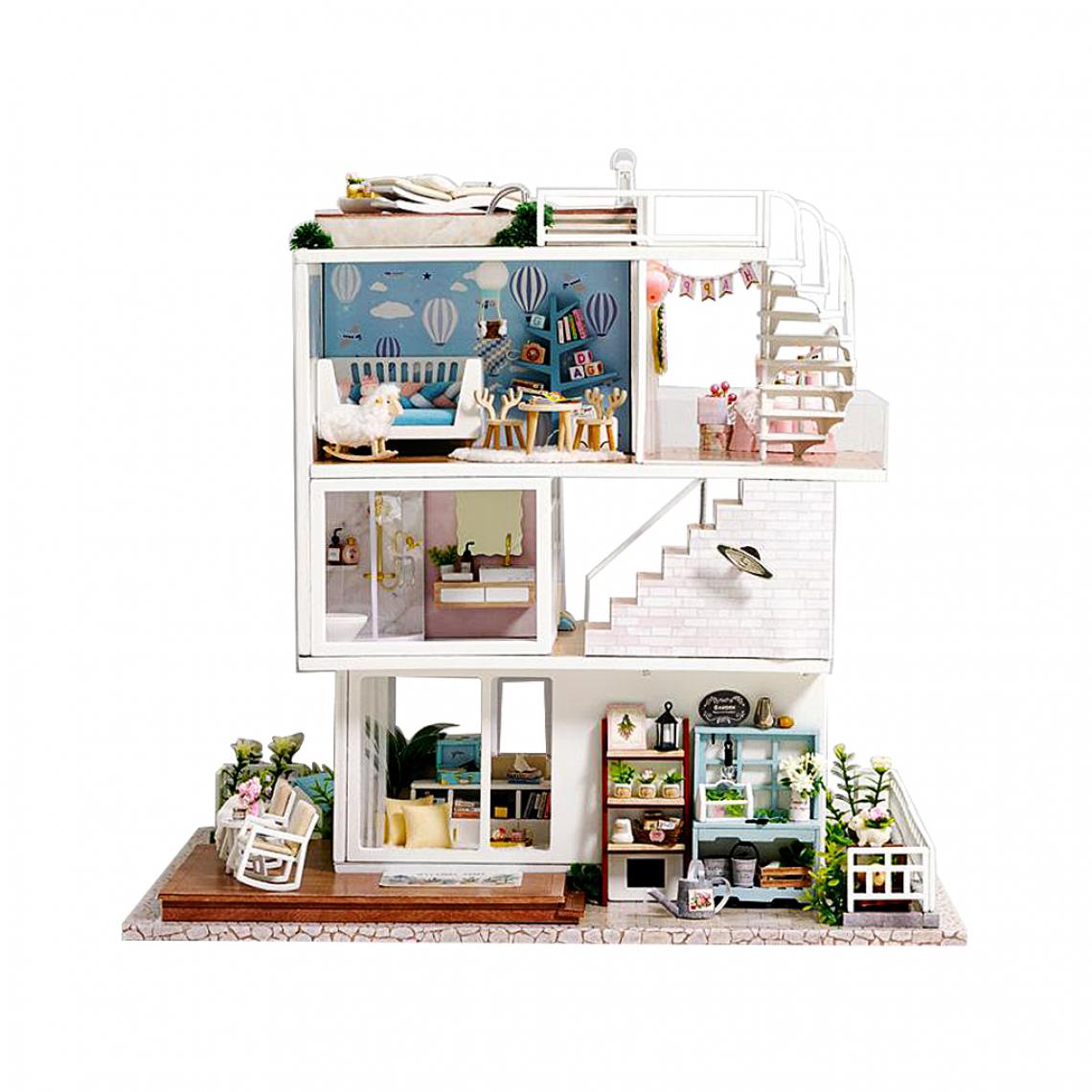 marque generique - DIY Miniature Dollhouse Kit Petite Maison Kit Miniatures Mini Maison DIY Kits DIY Dollhouse Kit Modèle Maison Artisanat pour Adultes femmes Fille - Poupées