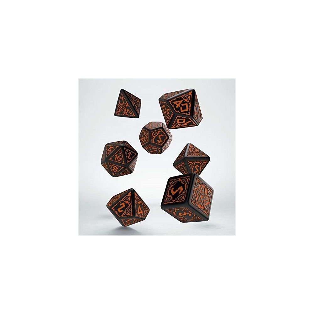 Q Workshop - Q WORKSHOP Pathfinder Hells Vengeance RPG Ornamented Dice Set 7 Polyhedral Pieces - Jeux d'adresse