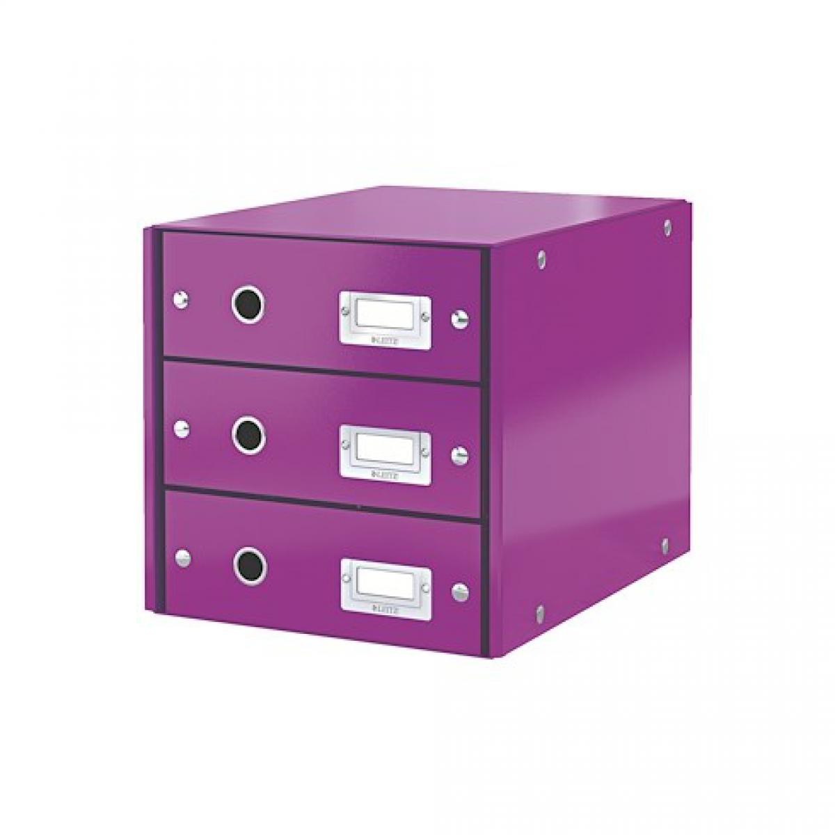 Leitz - Module de classement Leitz Click&Store Wow 3 tiroirs violet - Accessoires Bureau