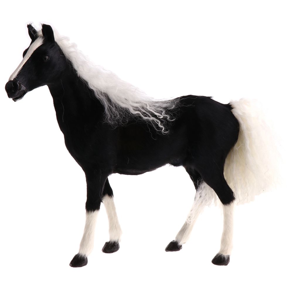 marque generique - simulation peluche cheval en peluche animal peluche décor à la maison ornement noir - Animaux