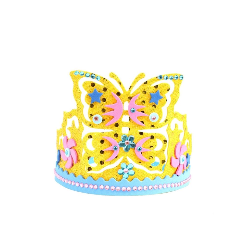 Wewoo - EVA fait main bandeau anniversaire chapeau enfants bricolage artisanat jouets décorations de fête cadeau jaune - Briques et blocs