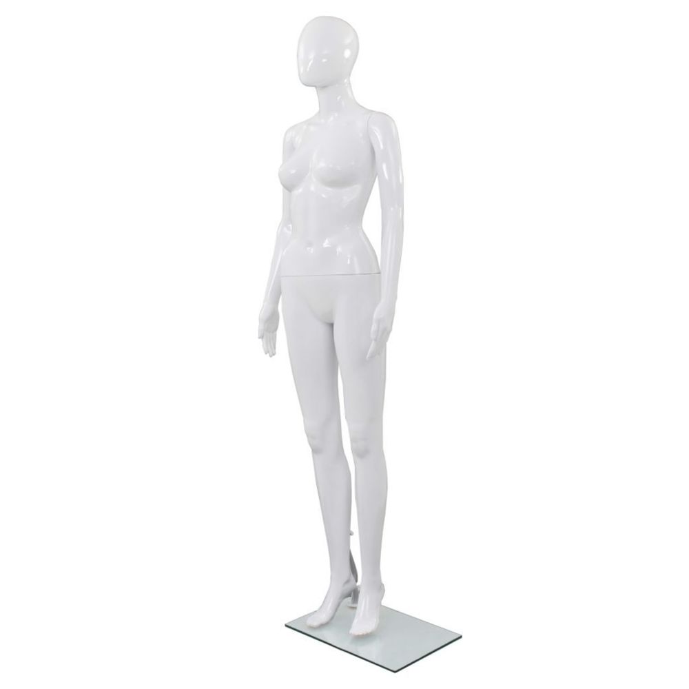 Vidaxl - vidaXL Mannequin femme corps complet base verre Blanc brillant 175 cm - Poupées mannequins