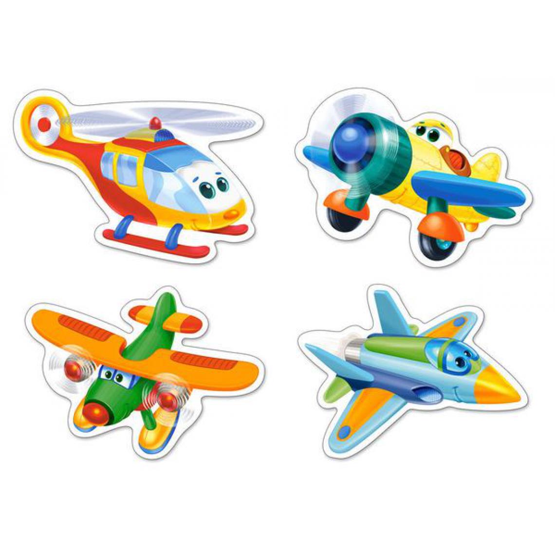 Castorland - Funny Planes,4x Puzzle 3+4+6+9 Teile - Castorland - Accessoires et pièces