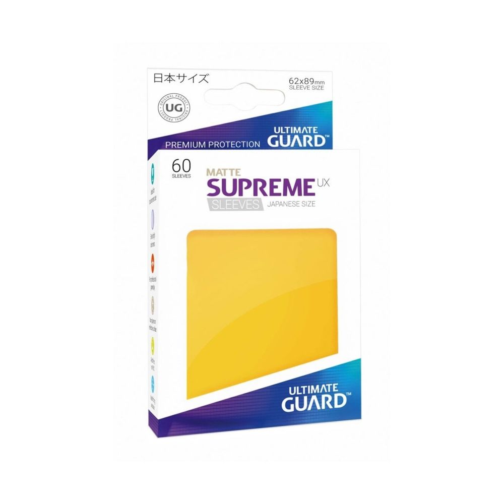 Ultimate Guard - Ultimate Guard - 60 pochettes Supreme UX Sleeves format japonais Jaune Mat - Jeux de cartes