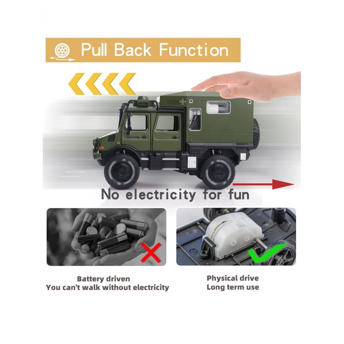 Universal - Voiture en alliage de voiture modèle camion militaire jouets cadeaux enfants | Voiture jouet moulée sous pression(Le noir) - Voitures
