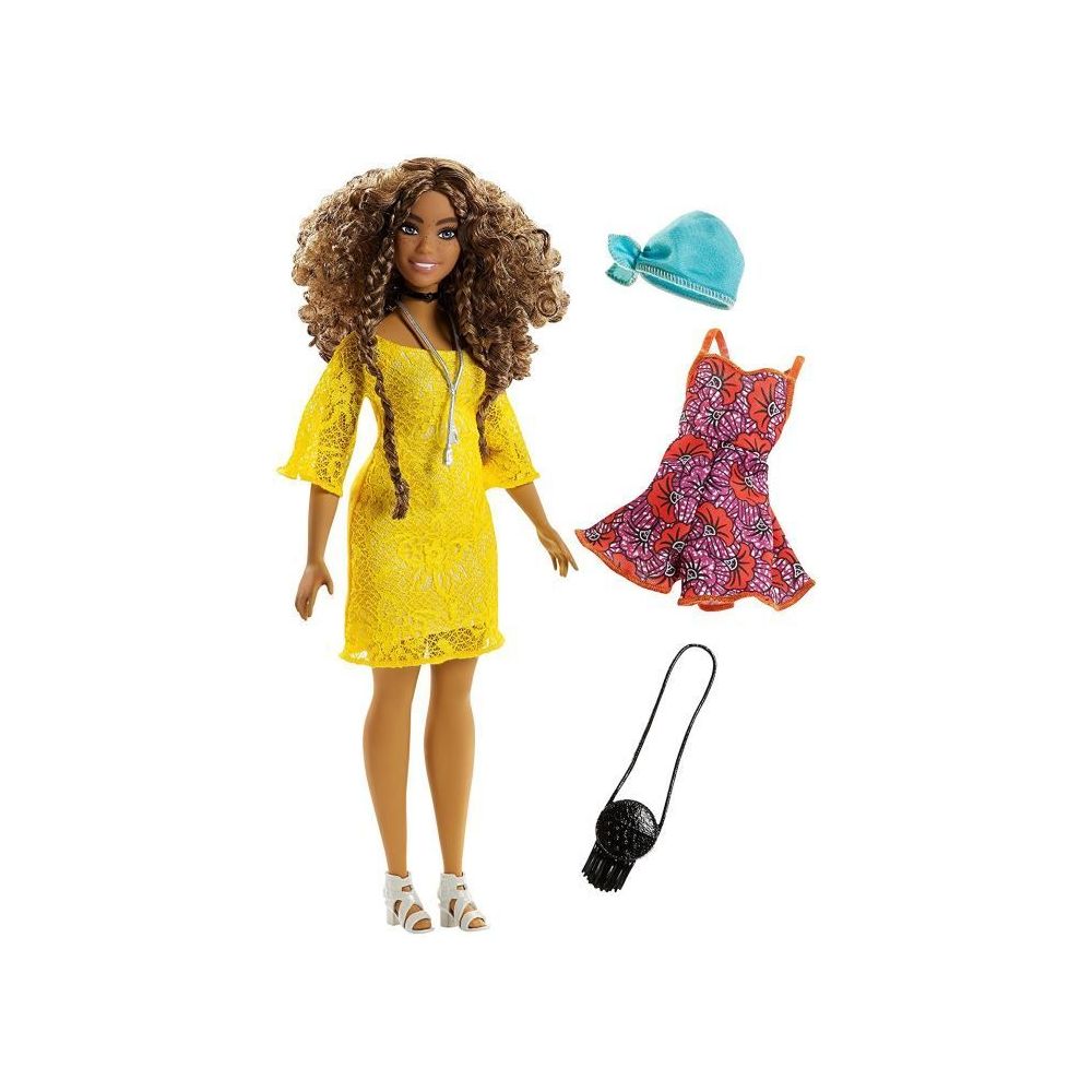 Barbie - Poupée Barbie Fashionistas® Robe en dentelle jaune Mattel - Poupées