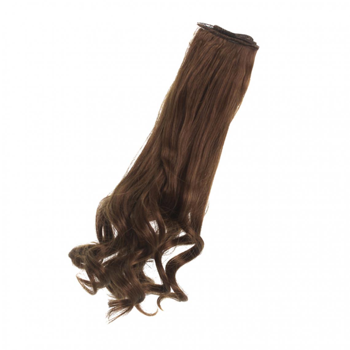marque generique - perruque de cheveux bouclés pour 1/3 1/4 1/6 bjd accessoire de poupée brun - Poupons
