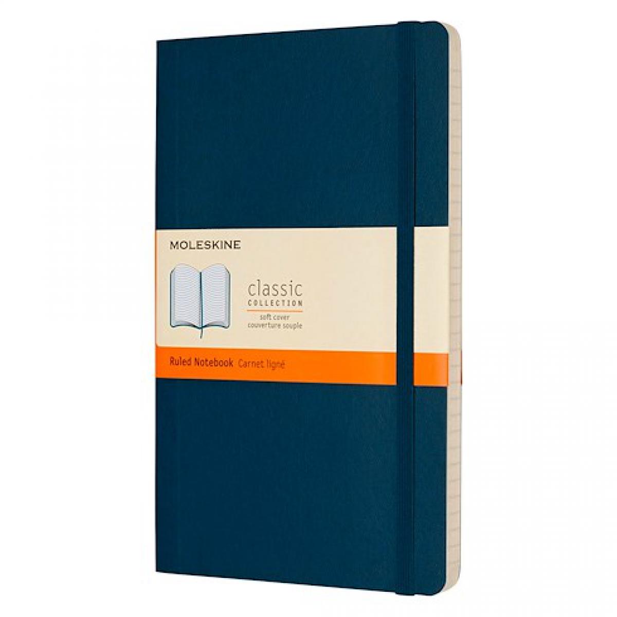 Moleskine - Carnet Moleskine souple bleu saphir 13 x 21 cm ivoire ligné 192 pages - Accessoires Bureau