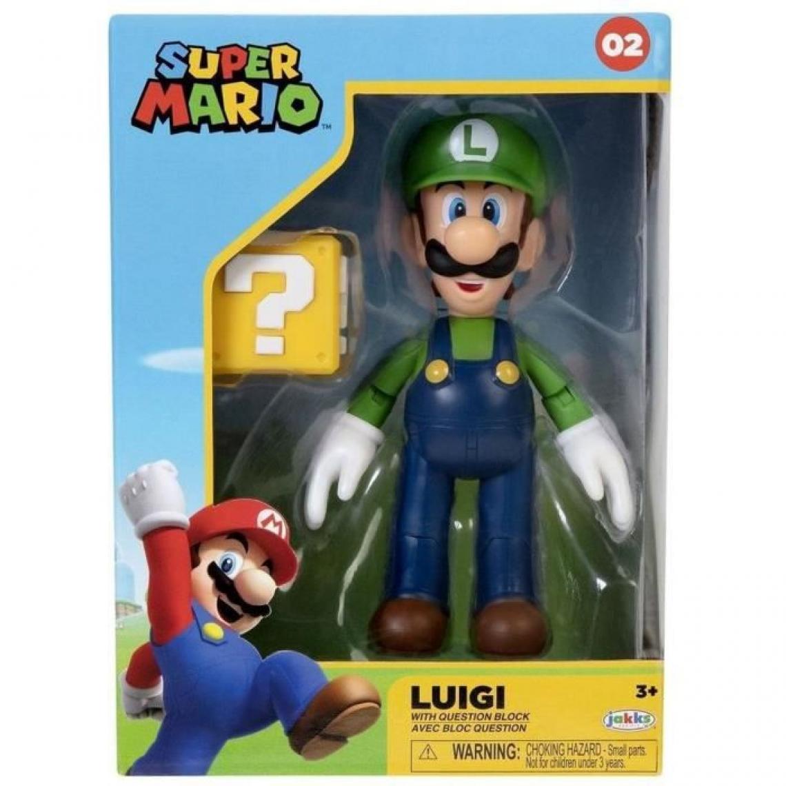 Jakks Pacific - Figurine - JAKKS PACIFIC - Super Mario Bros : Luigi + Bloc ? - 10 cm - Mangas